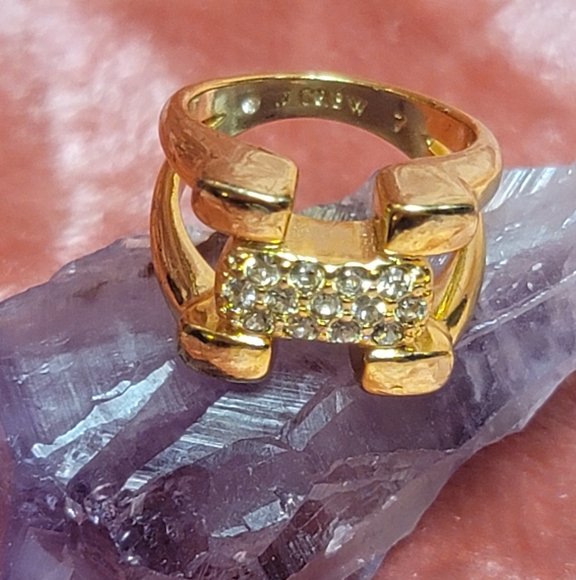 J CREW Pave & Goldtone Ring / Size 7 - Picture 5 of 9